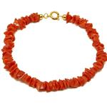 Coralli di Sardegna Pulsera Coral Rojo Cerdeña Chips 7 mm y Cierre Dorado