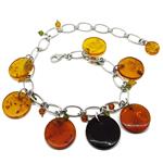 Coralli di Sardegna Anklet Bracelet Amber Discs 10mm 20mm Silver Wide Adjustable Links