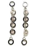 El Coral Earrings Multicolour Rosy Pearls, 6 Circles Setting