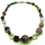 El Coral Collana Mix Stone Forme varie da 6 a 19,5mm. Lisce e Sfaccettate Chiusura Argentata Lunghezza 51mm. Peso 75gr.           