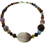 El Coral Collana Mix Stone Forme varie da 6,5 a 30mm. Lisce e Sfaccettate Chiusura Argentata Lunghezza 51mm. Peso 79,2gr.           
