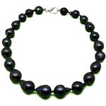 El Coral Collar Perlas Barrocas Azul Pavo Real Oscuro en Forma Pera 13mm, 88gr Peso