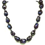 El Coral Collar Perlas Barrocas Azul Pavo Real en Forma Pera 17mm, 140gr Peso