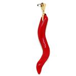 Coralli di Sardegna Pendant Sardinian Coral Horn 6x44mm and Golden Setting