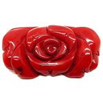 El Coral Corallo Rosso Incisione a Fiore 26X39mm. h.12mm. Peso 15,5gr. 