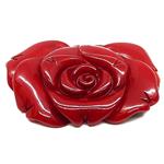 El Coral Corallo Rosso Incisione a Fiore 22x32mm. h.8mm. Peso 7gr. 