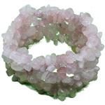 El Coral Bracciale Quarzo Rosa Chips Tessito Elastico Lunghezza 18cm. Peso 60gr.