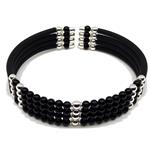 black agate bracelet + rubber