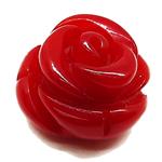 El Coral Corallo Rosso Incisione a Rosa  con Mezzo Foro da 10mm. peso 0,8 gr. 