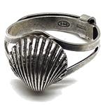 Coralli di Sardegna Ring Old Silver Filigree Shell 10x11mm, Adjustable