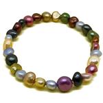 El Coral Bracelet Multicoloured 7mm Pearls, elastic