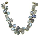 El Coral Necklace Cream Colour Keshi Flat Pearls 12/14mm, 50gr Weight