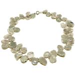 El Coral Necklace Cream Colour Keshi Flat Pearls 12/14mm, 40gr Weight