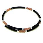El Coral Bracelet Pink Coral 3 Balls with Rubber and Steel Spring