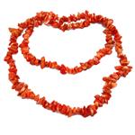 El Coral Necklace Orange Coral Chips 80 cm Length without Clasp