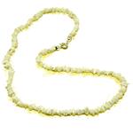 El Coral Necklace White Natural Coral Chips 4/5mm with Silvered Clasp, 10gr Weight