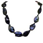 El Coral Necklace Black Baroque Keshi Flat Pearls 16/20mm, 57gr Weight