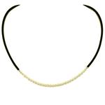 El Coral Collar Perlas Blancas Redondas y Caucho