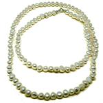 El Coral Necklace White Baroque Button Pearls 9mm, 80cm Length