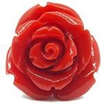 El Coral Corallo Rosso a Forma di Rosa 23mm. Mezzo Foro Peso 3,2gr. 