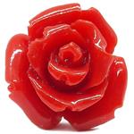 El Coral Corallo Rosso Forma di Rosa 18mm. con Mezzo Foro Peso 1,5gr. 