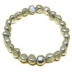 El Coral Pulsera Perlas Botón Azul Celeste 8mm, elástica