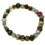 El Coral Bracelet Multicoloured 7/8mm Pearls, elastic
