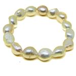 El Coral Bracciale Perle Barocche Crema/Naturale 8x10mm. Elastico Lunghezza 18cm. Peso 20gr. 