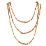 El Coral Necklace Pink Button Pearls 4x6mm, 150cm Length