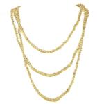 El Coral Collar Perlas Amarillas Botón 4x6mm, 150cm Longitud