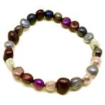 El Coral Pulsera Perlas Multicolor 8mm, elástica