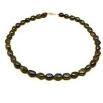 El Coral Necklace Black Button Pearls 7/8mm, 42cm Length