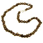 El Coral Necklace Bronze Colour Baroque Button Pearls 6mm, 42cm Length