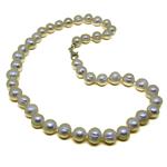 El Coral Necklace White Ringed Pearls 10mm, 46cm Length
