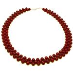 El Coral Collar Coral Rojo Bolas 5mm Tejidas, 45cm Longitud