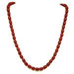 El Coral Collar Coral Rojo en Forma de Barril 8.5/9x9mm, 70gr de Peso