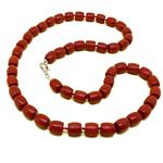 El Coral Collar Coral Rojo en Forma de Barril 9/9.5x9.5mm, 80gr de Peso