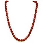 El Coral Collar Coral Rojo en Forma de Barril 9.5/10x9.5mm, 86gr de Peso