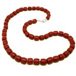 El Coral Collar Coral Rojo en Forma de Barril 9.5/10x9.5mm, 89gr de Peso