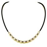 El Coral Collana Perle 7mm. e Caucciù con Elementi e Chiusura Argentati Lunghezza 43cm. Peso 10gr.