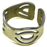 El Coral Ring Steel with Eye Design 10-7mm Width