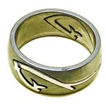 El Coral Ring Steel with Hook Decoration and Gold Point, 8mm Width