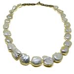 El Coral Collar Perlas Blancas Kersky Barrocas 15mm, 50cm Length, 85gr Peso