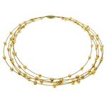 EL Coral Necklace Yellow Pearls 5mm and 5 Steel Strips