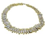 El Coral Collana Perle Crema Rosate Lunghe 5x20mm. Foro Centrale Chiusura Argentata Lunghezza 52cm. Peso 70gr. 