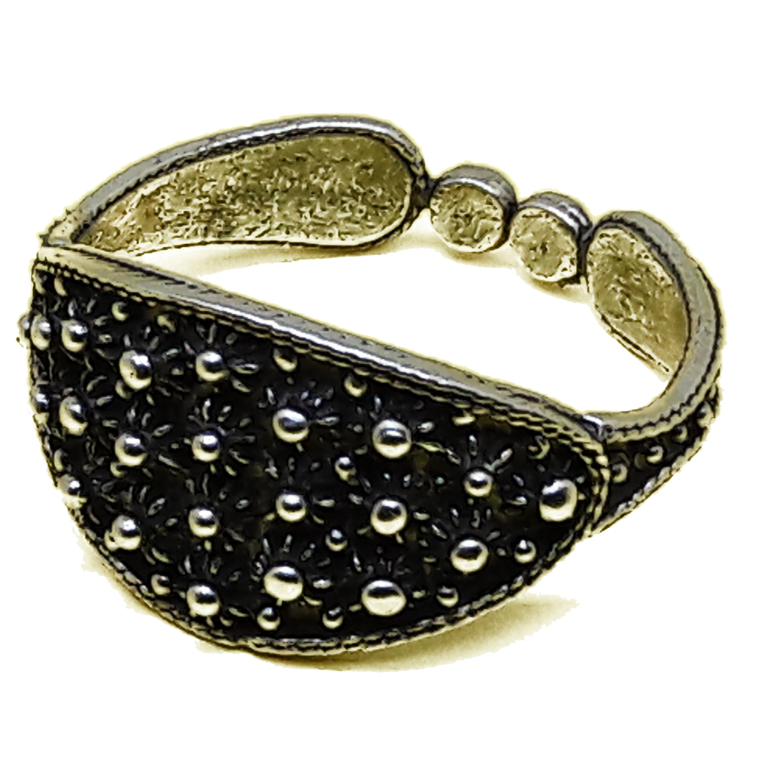 Anillo filigrana de plata antigua a panal