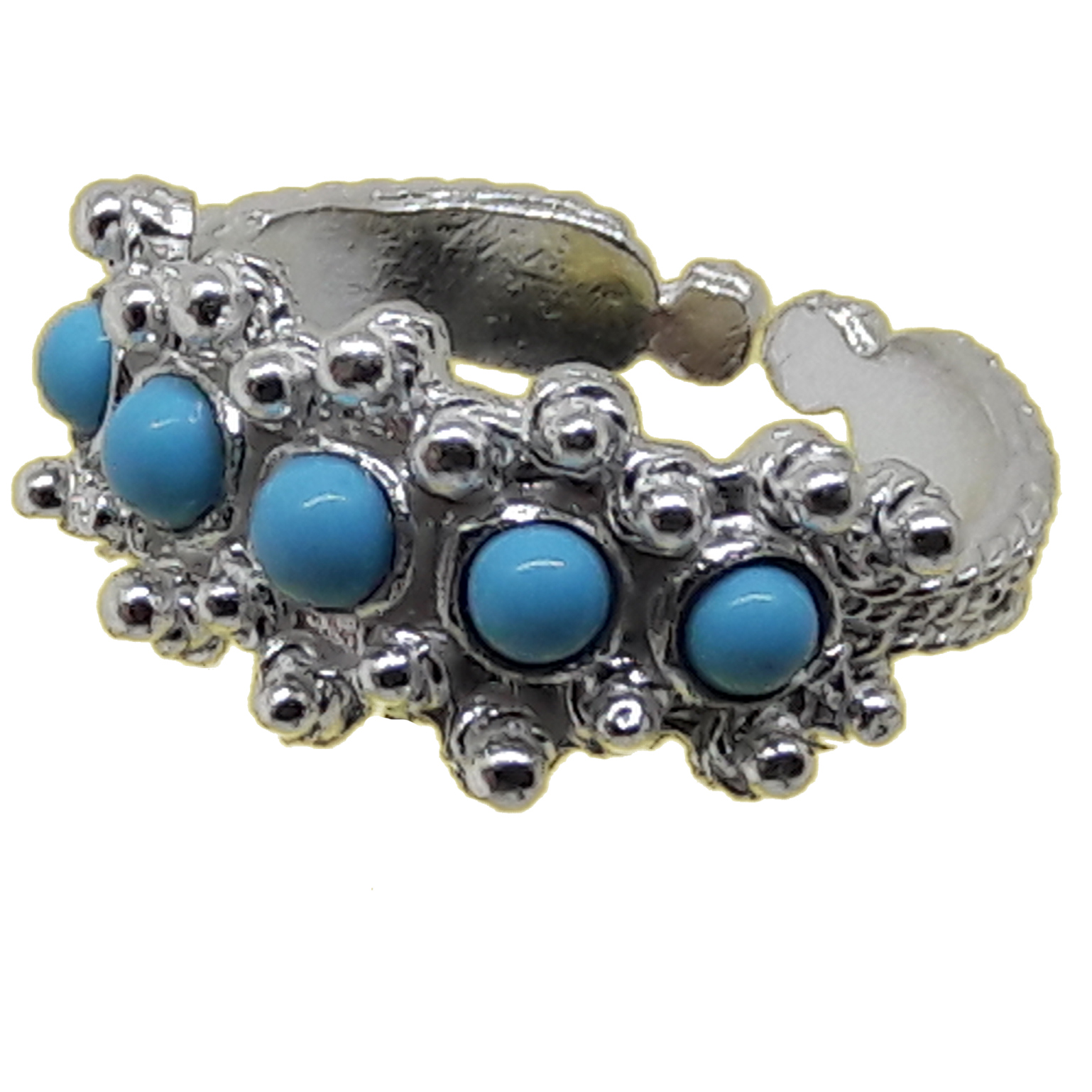 Anillo en filigrana de plata y turquesa