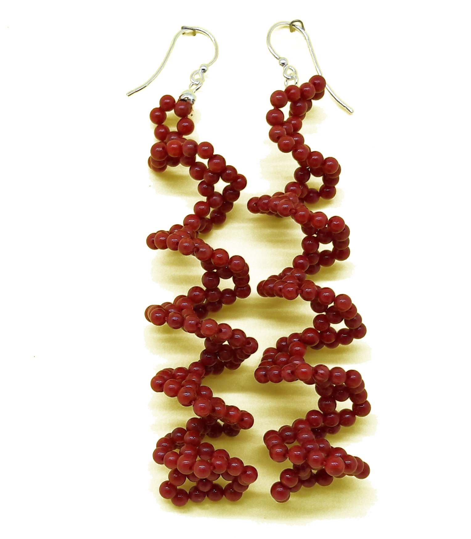 Orecchini corallo rosso spirale